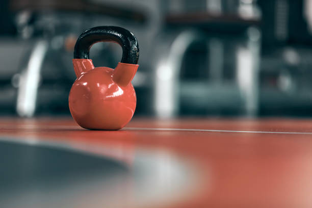 istock Russian kettlebell in a gym. 1607081123