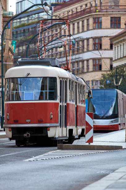istock Tram public transportation in Praha, Czech republic. 1607087365