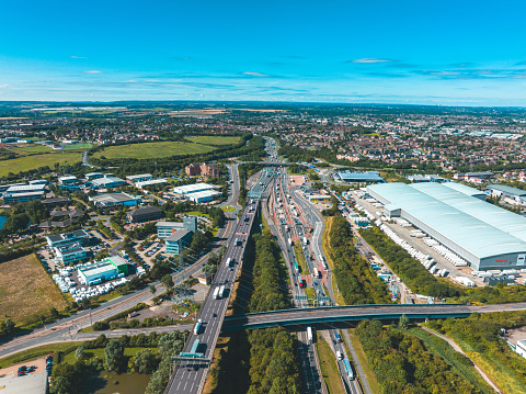 Motorway in Dartford, Southeast England