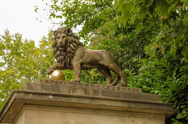 Lion on Rivers Gate on Royal Avenue, Bath, Somerset