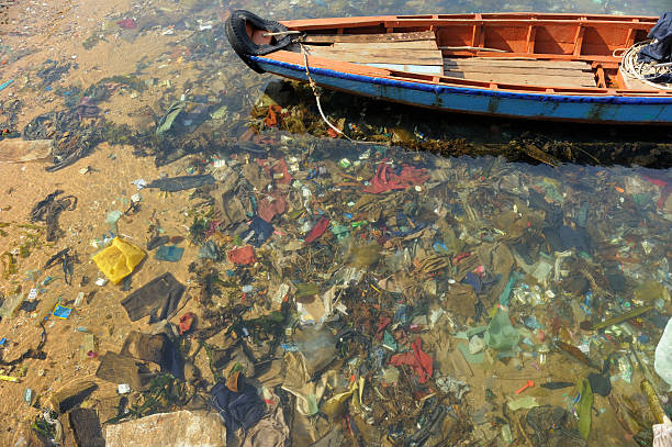 Garbage sea stock photo