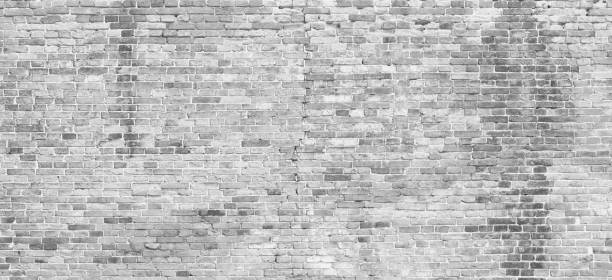 istock Abstract white brick wall texture for pattern background. wide panorama picture. with copy space design for web banner 1607183308