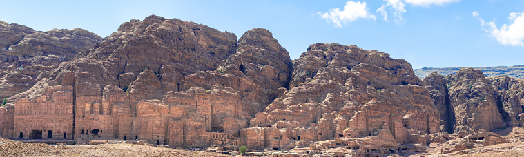 The Royal Tombs, Petra, Jordan: The Royal Tombs of Petra embody the unique artistry of the Nabateans while also giving display to Hellenistic architecture, but the façades of these tombs have worn due to natural decay.