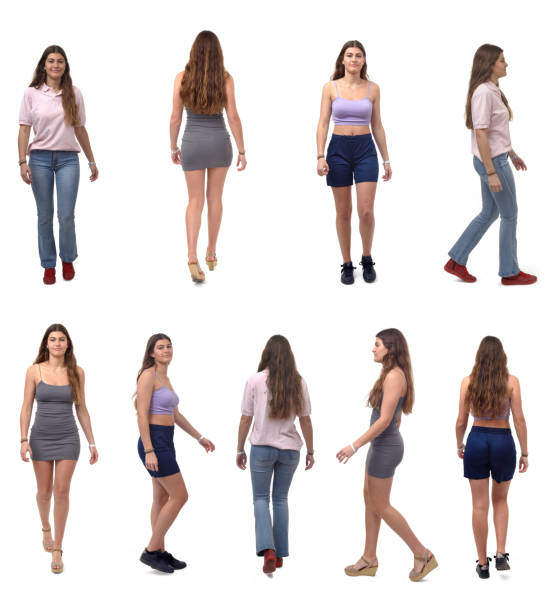 istock the same girl in different outfits walking on white background 1607211397