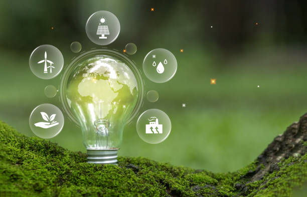 istock Renewable Energy. Light bulb with  energy sources icons for renewable sustainable development, green energy, clean energy in nature, environmental friendly energy and environmental concepts 1607217330