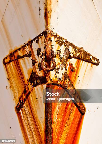 Rusty Anchor Point On The Bow Of A Boat Stock Photo - Download Image Now - Aging Process, Anchor - Vessel Part, Anchored