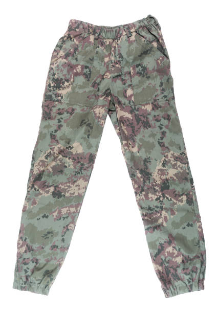 istock Camouflage military pants. Soldier clothes. Isolate on a white background. 1607254309