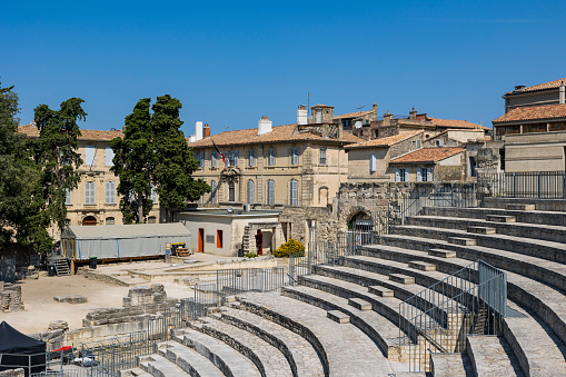 Step of the Roman Theater of Arles, in the heart of the old center of the city