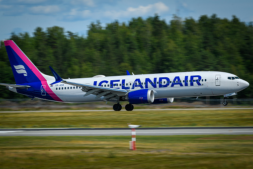 Icelandair Boeing 737 MAX 9 landing at Oslo Airport