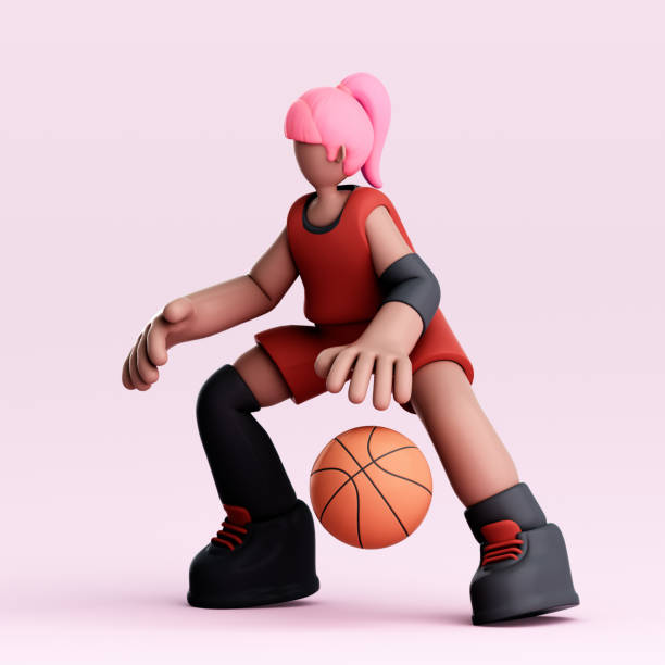 istock 3D rendering of cute basketball player 1607264465