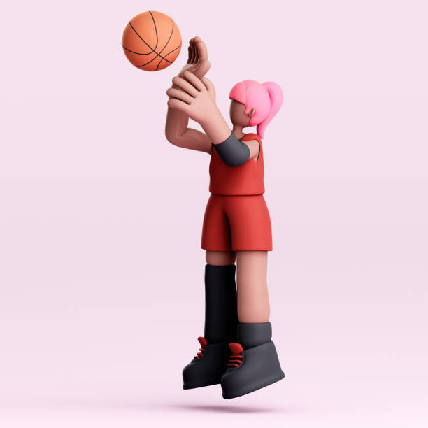 istock 3D rendering of cute basketball player 1607264503