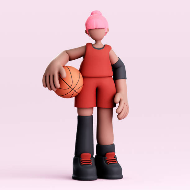 istock 3D rendering of cute basketball player 1607266109