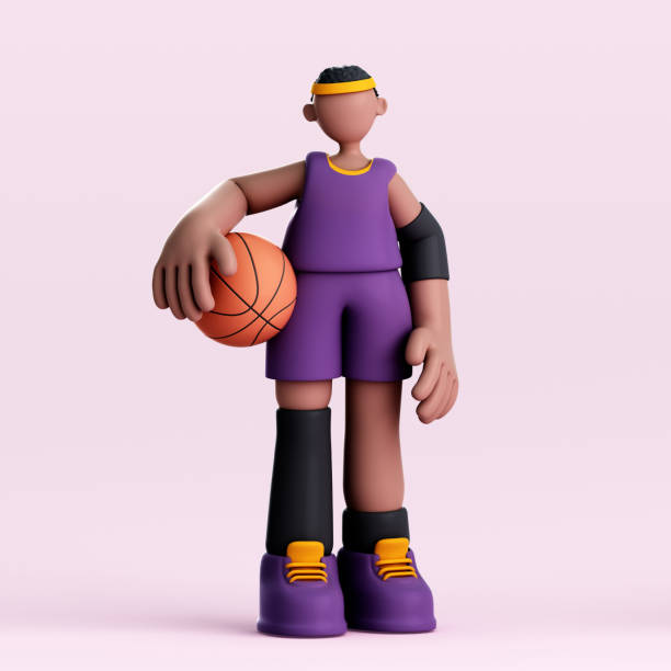 istock 3D rendering of cute basketball player 1607266111