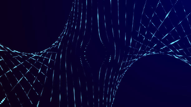 istock Digital background with movement of glowing particles. Complex technologies of big data. 3D rendering. 1607278138