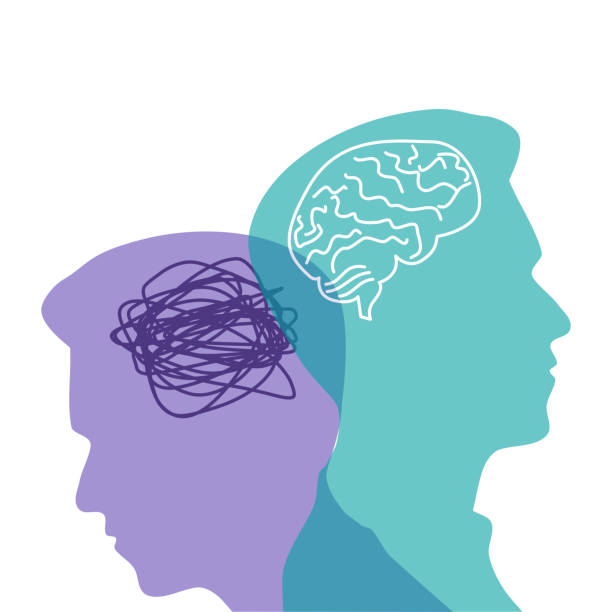 istock The concept of bipolar mental disorder. Split personality. Mood disorder. Two similar male faces. Psychology. mental health. 1607282912