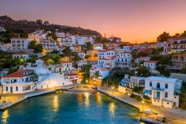 Traditional village of Evdilos, in Ikaria island, Greece Traditional village of Evdilos, in Ikaria island, Greece ikaria island stock pictures, royalty-free photos & images