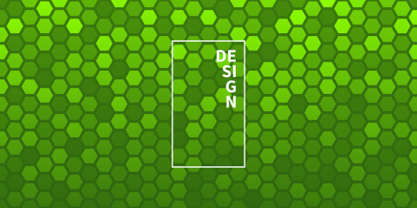 Modern and trendy background. Abstract geometric design with a mosaic of hexagons and beautiful color gradient. This illustration can be used for your design, with space for your text (colors used: Green). Vector Illustration (EPS file, well layered and grouped), wide format (2:1). Easy to edit, manipulate, resize or colorize. Vector and Jpeg file of different sizes.