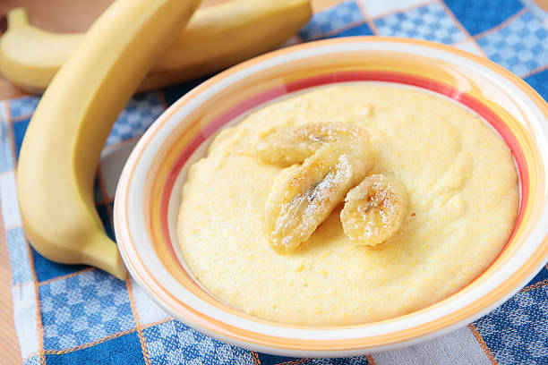 istock Bowl of maize porridge with bananas 160736704
