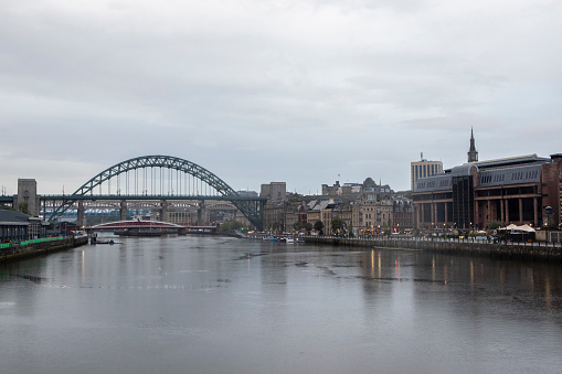 A rainy evening by the River Tyne, Newcastle, UK