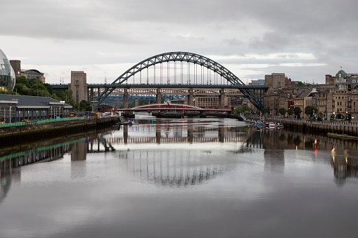 Early morning on the River Tyne, photographed from the Gateshead Millennium Bridge