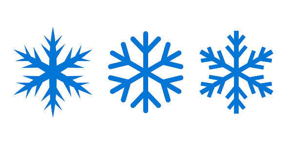 Snowflake silhouette vector icons isolated on white background