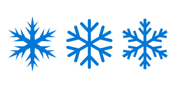 Snowflake silhouette vector icon Snowflake silhouette vector icons isolated on white background white background sign snow winter stock illustrations