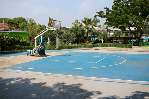 Mini basketball court in a public park.