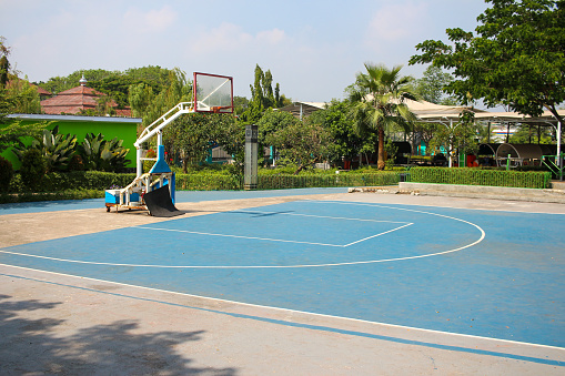 Mini basketball court in a public park.