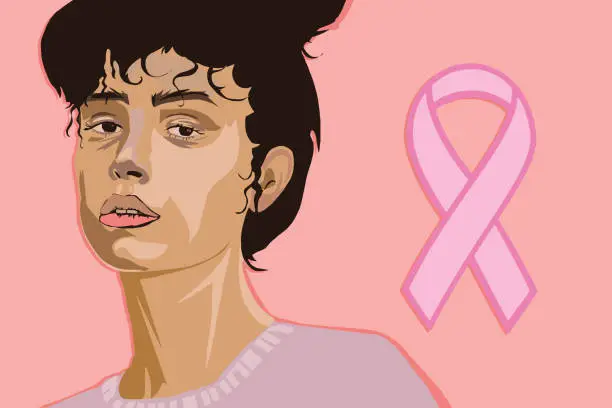 Vector illustration of I spread awareness for breast cancer!
