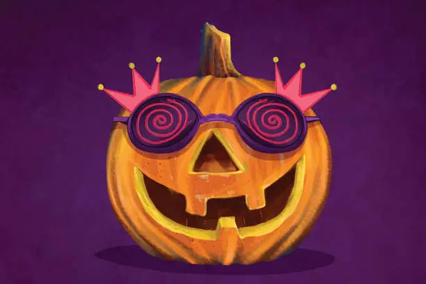 Vector illustration of Funky pumpkin for Halloween