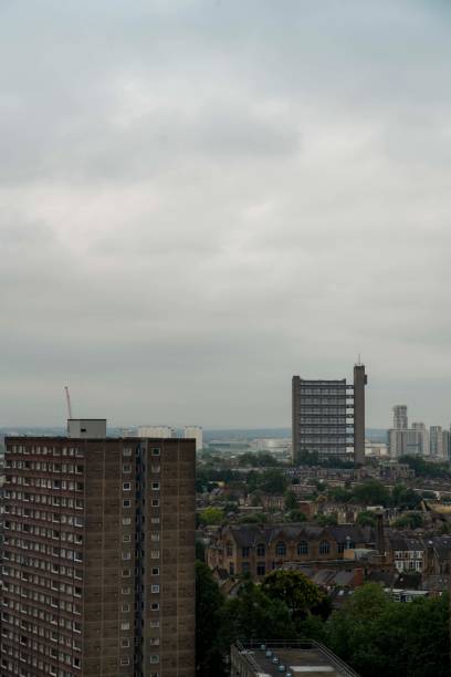 Trellick Tower Trellick Tower as seen from Hereford House, South Kilburn trellick tower stock pictures, royalty-free photos & images