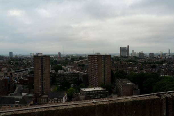 Trellick Tower Trellick Tower as seen from Hereford House, South Kilburn trellick tower stock pictures, royalty-free photos & images