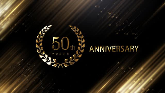 50th Anniversary Greetings with Golden Laurel Wreath, Anniversary Greetings