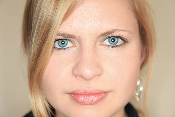 portrait of a beautiful girl close up in studio
