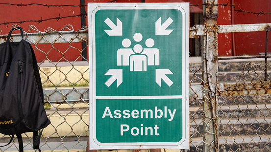 Emergency Assembly Point Poster.pdf Assemble Point Posters Stock Photo - Download Image Now - Evacuation ...