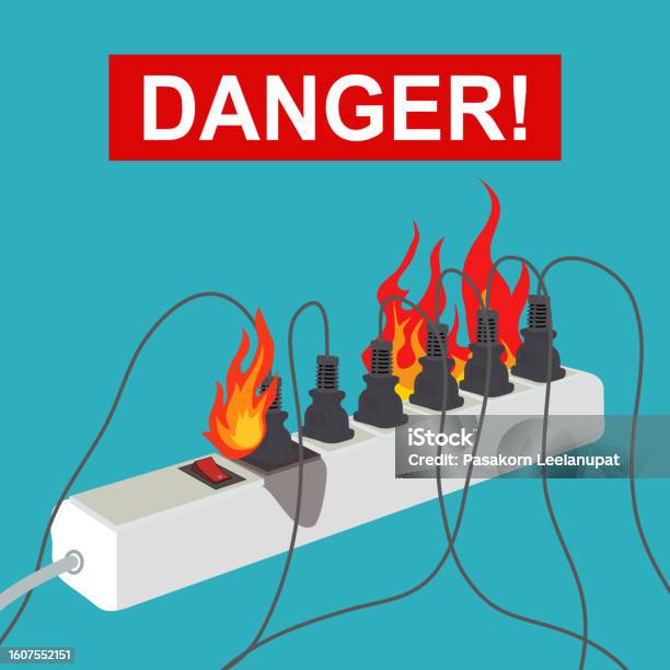 Overkill Electricity Electrical Have Overload Power Until Fire Is Happen It Is Dangerous ...