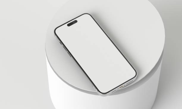 istock Illustration 3d render of isometric rectangles simulating a telephone in a 3d space with blank spaces. From different perspectives and views to help rock up for applications 1607571067
