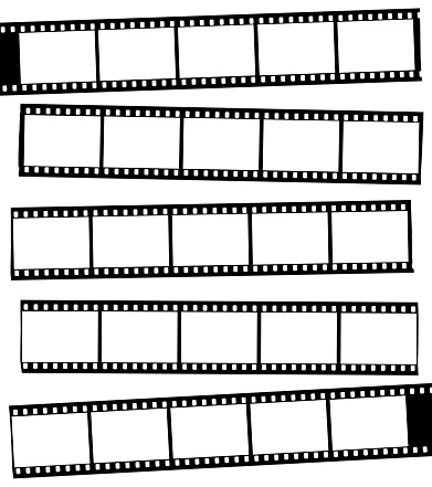 Vintage blank roll of 35mm film strips (25 frames). Add your own images!