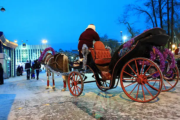 Photo of Santa Claus as coachman