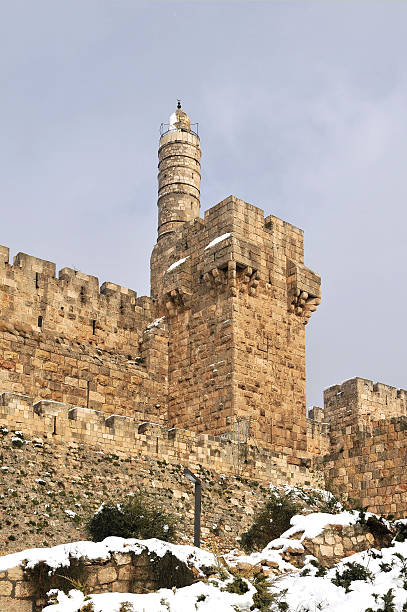 istock Jerusalem, the Tower of david cover with snow 160762773
