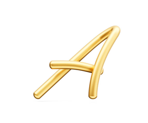 istock 3d Golden Shiny Capital Letter A Alphabet A Rounded Inflatable Font White Background 3d Illustration 1607634193