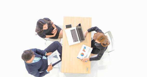istock Startup young business people group working in modern office together. small group discussing something 1607671968