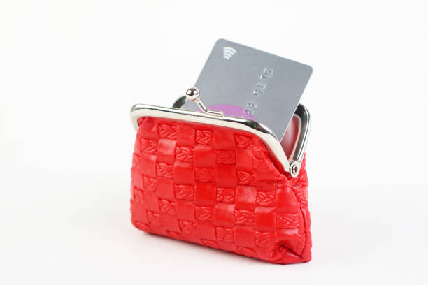 istock Red purse with credit card 1607676795