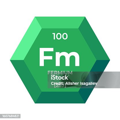 istock Fermium is chemical element number 100 of the Actinide group 1607684821