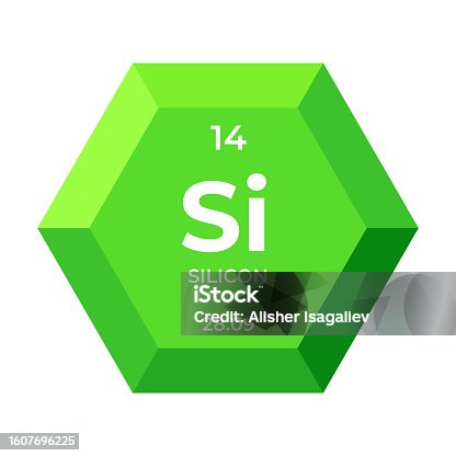 istock Silicon is chemical element number 14 of the  metalloid group 1607696225