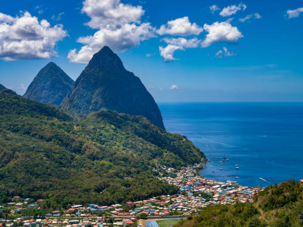 istock Soufriere Bay and Pitons, St. Lucia 1607706326
