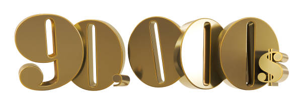istock gold 90 thousand or ninety thousand dollars on white background, gold ninety thousand dollar 1607736573