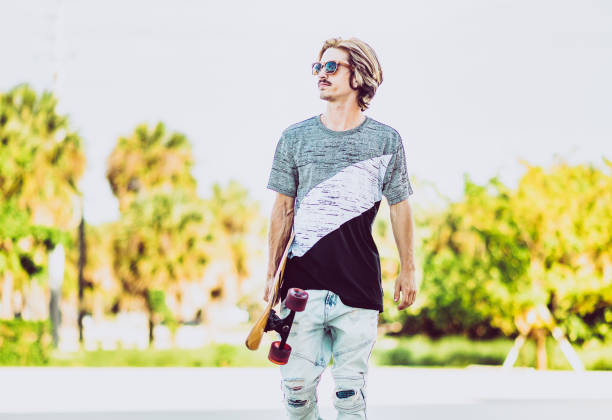 Cool young skateboarder guy