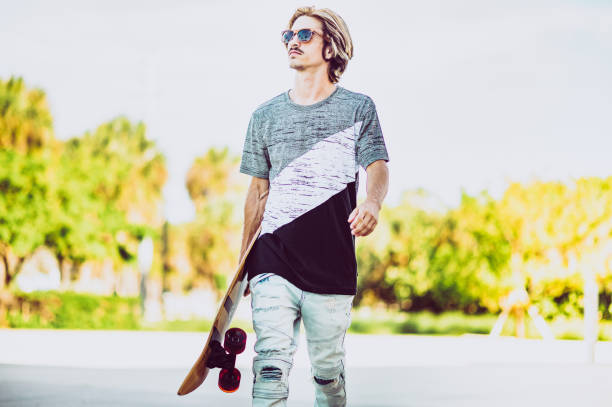 Cool young skateboarder guy