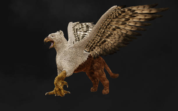 a pose of fantasy griffin.